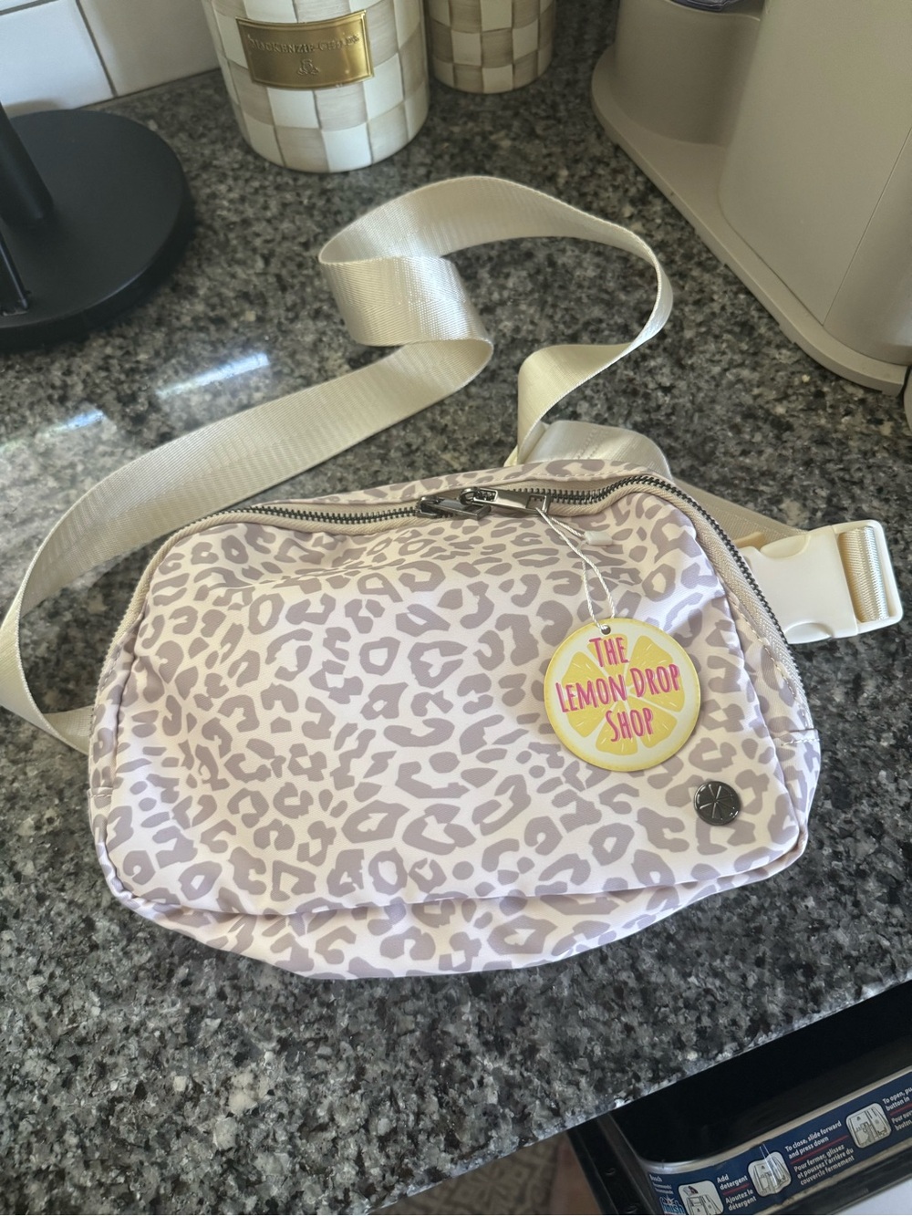 *BRAND NEW WITH TAGS* Lemon Drop Shop XL Crossbody in beige animal